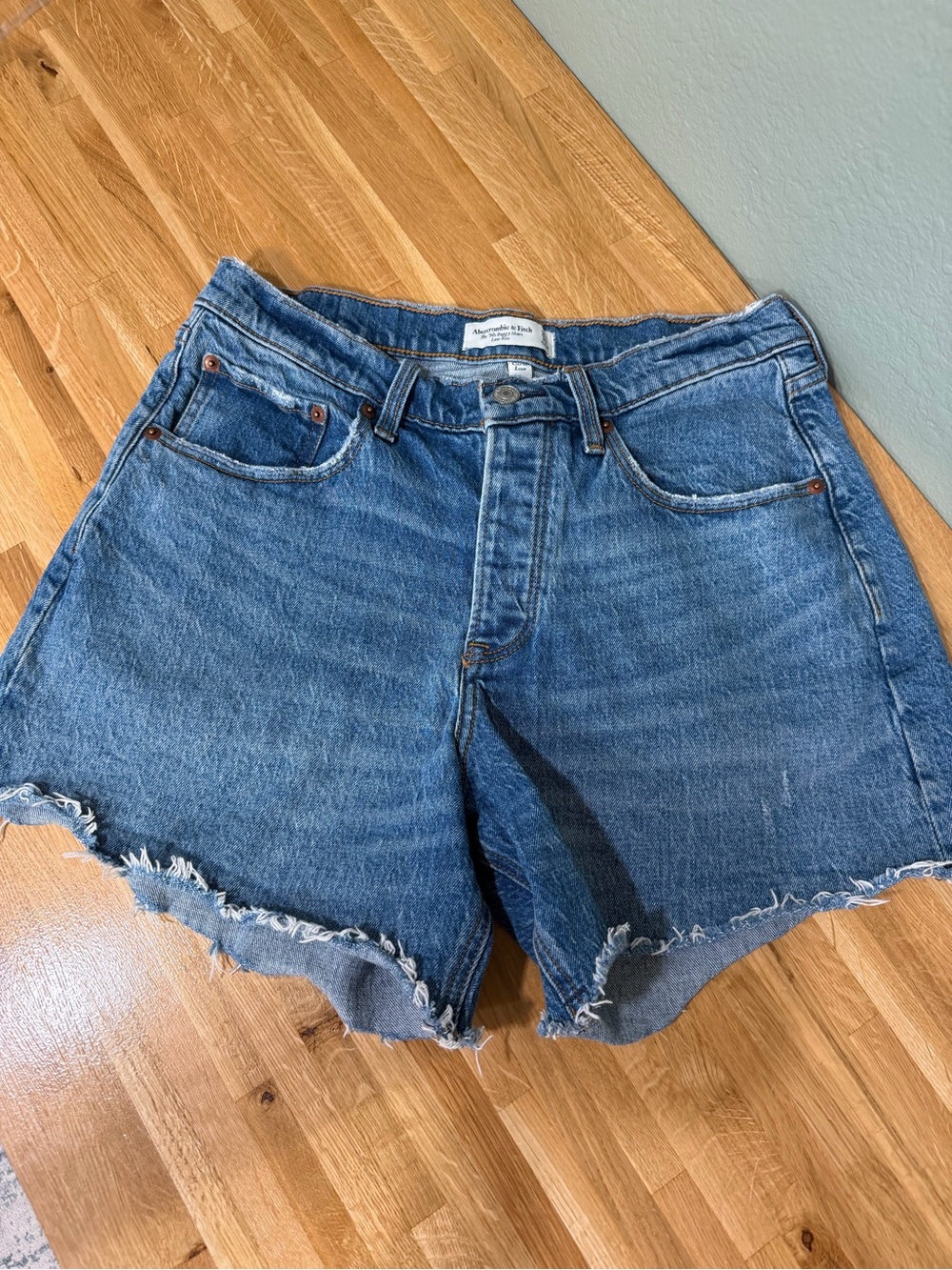 Abercrombie & Fitch Blue Distressed Denim Cutoff Shorts